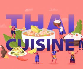 Posters thai cuisine illustration vector