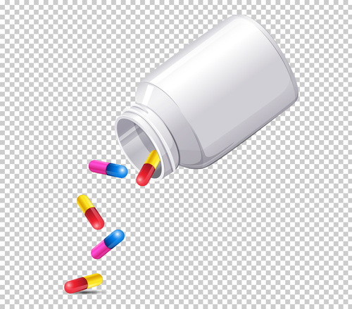 Pour out pills icon vector