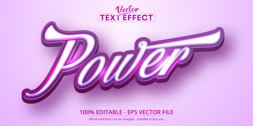 Power editable font vector