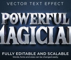 Powerful magician font editable font vector