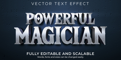 Powerful magician font editable font vector