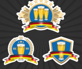 Premium wheat beer label vector
