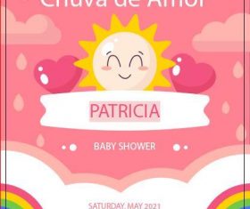 Pretty baby shower card vector
