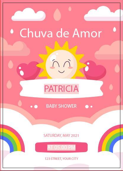 Pretty baby shower card vector