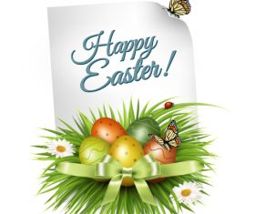 Pretty easter card vector