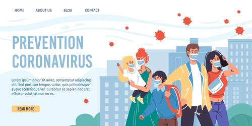 Prevention coronavirus cartoon illustration vector