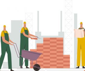 Professional construction worker illustration vector