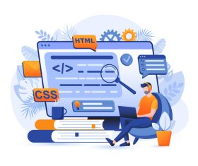 Programmer concept cartoon illustration vector