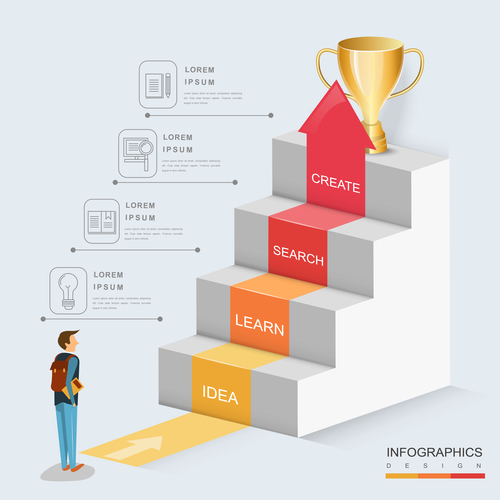 Promotion champion concept infographic vector