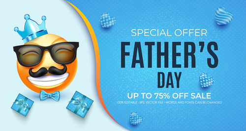 Promotion fathers day card vector