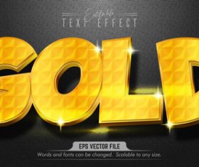 Pure golden text effect editable vector