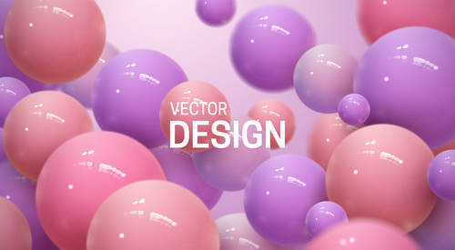 Purple and pink sphere abstract background vector