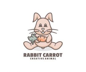 Rabbit carrot icon design vector