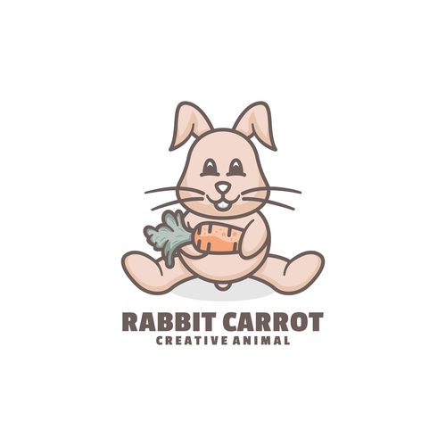 Rabbit carrot icon design vector