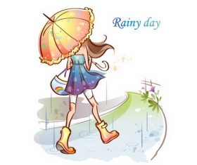Rainy day illustration vector