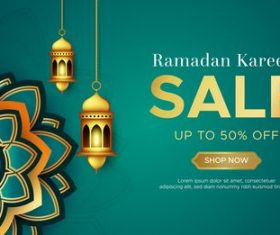 Ramadan Kareem sale banner web design vector
