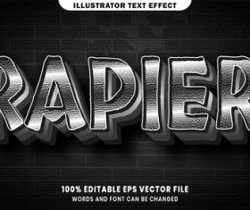 Rapier 3d editable text style effect vector