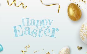 Realistic easter egg banner greeting card vector