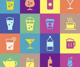 Refreshing drinks icons collection illustration vector