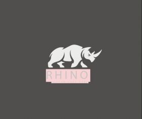 Rhino mascot logo design vector