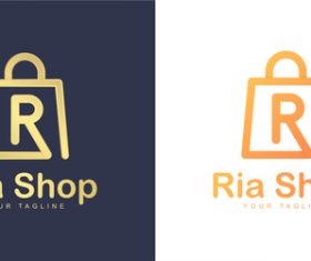 Ria shop business logo design vector