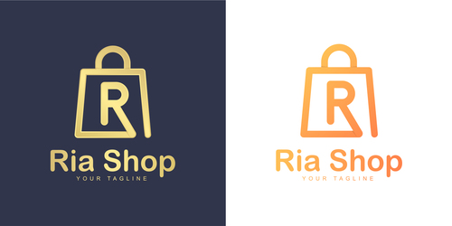 Ria shop business logo design vector
