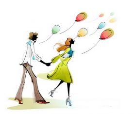 Romantic couple illustration vector