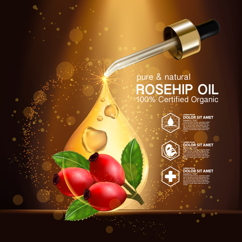 Rosehip oil vector