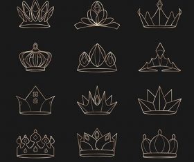 Royal crowns set vector