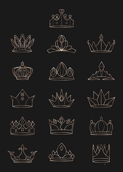 Royal crowns set vector