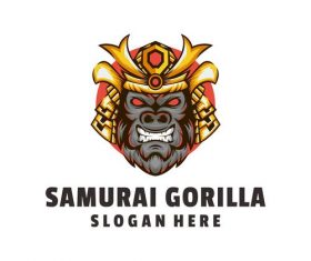 Samurai gorilla logo vector