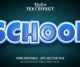 School font 3d editable text style effect vector