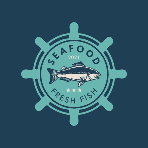 Seafood logo design vector