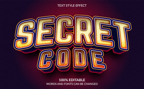 Secret code editable text effect vector