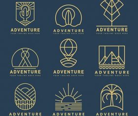 Set of adventure logo vector