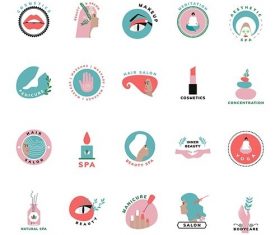 Set of beauty and cosmetics icons vector