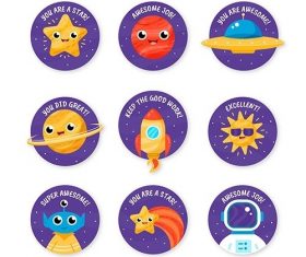 Set of good job stickers vector