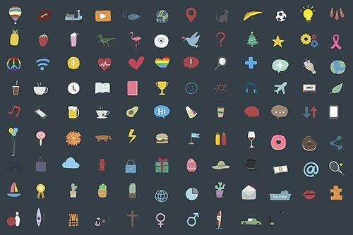 Set of random and popular icons