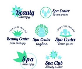 Set of spa center logos flat style vector