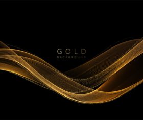 Shiny golden wavy abstract background vector