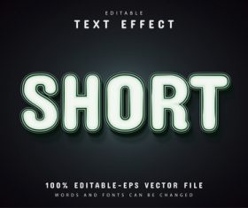 Short text effect editable vector