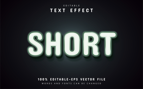 Short text effect editable vector