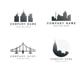 Silhouette cityscape logo vector