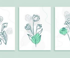 Silhouette flower line vector