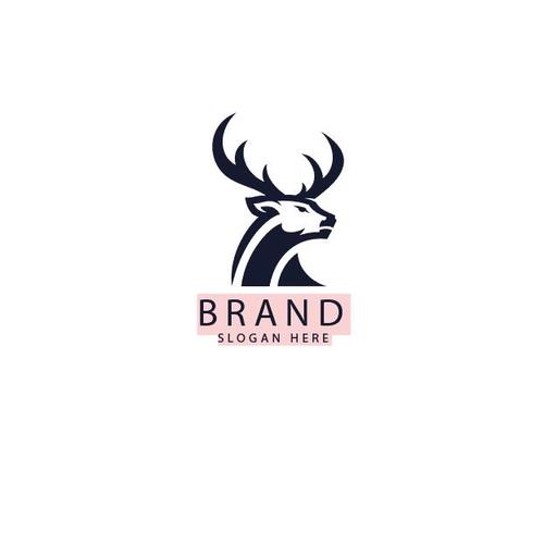 Simple deer logo design vector