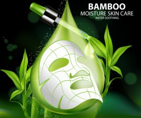 Skin care mask bamboo essence vector