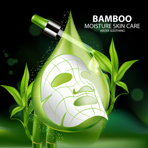 Skin care mask bamboo essence vector