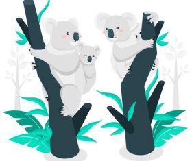 Sloth family illustration vector