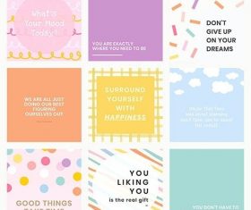 Social media quote template vector with inspirational text set
