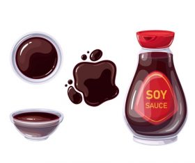 Soy sauce icons for design vector